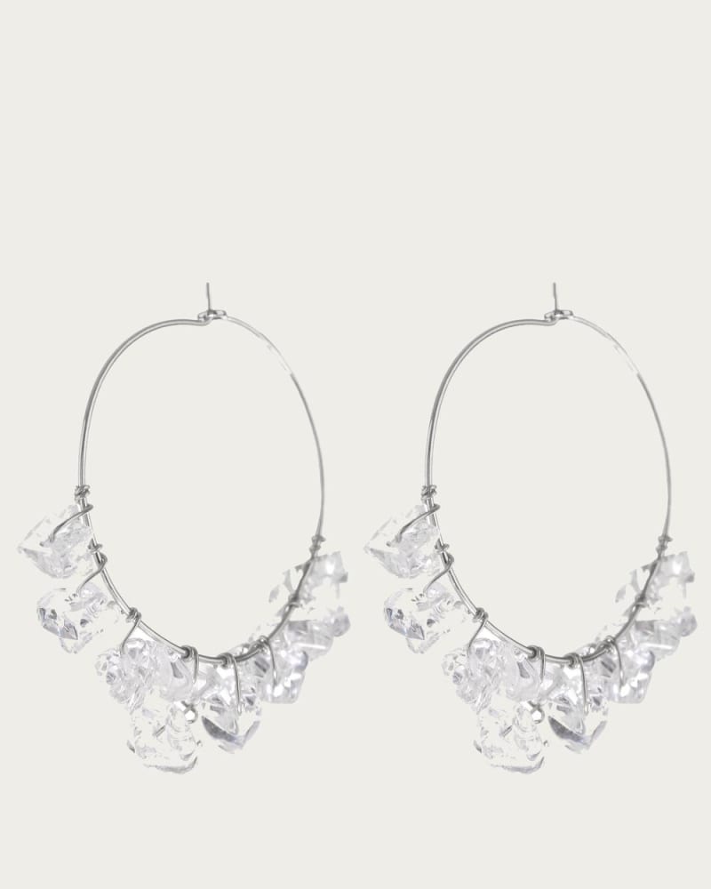 Front of a size O/S Rock Candy Wire Hoops in Silver in Silver by LUV AJ. | dia_product_style_image_id:345242